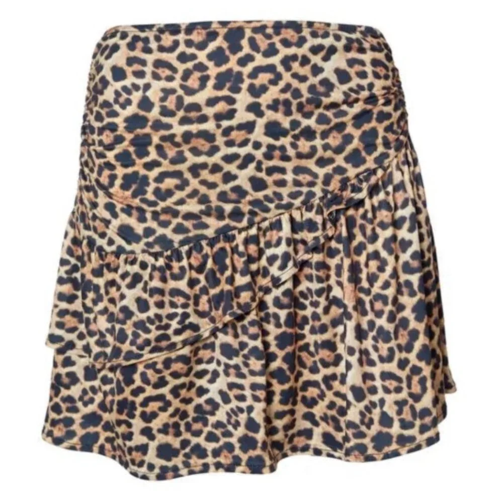 Nasty Gal Asymmetrical Leopard Print Ruffle Skirt NWT - Picture 4 of 4